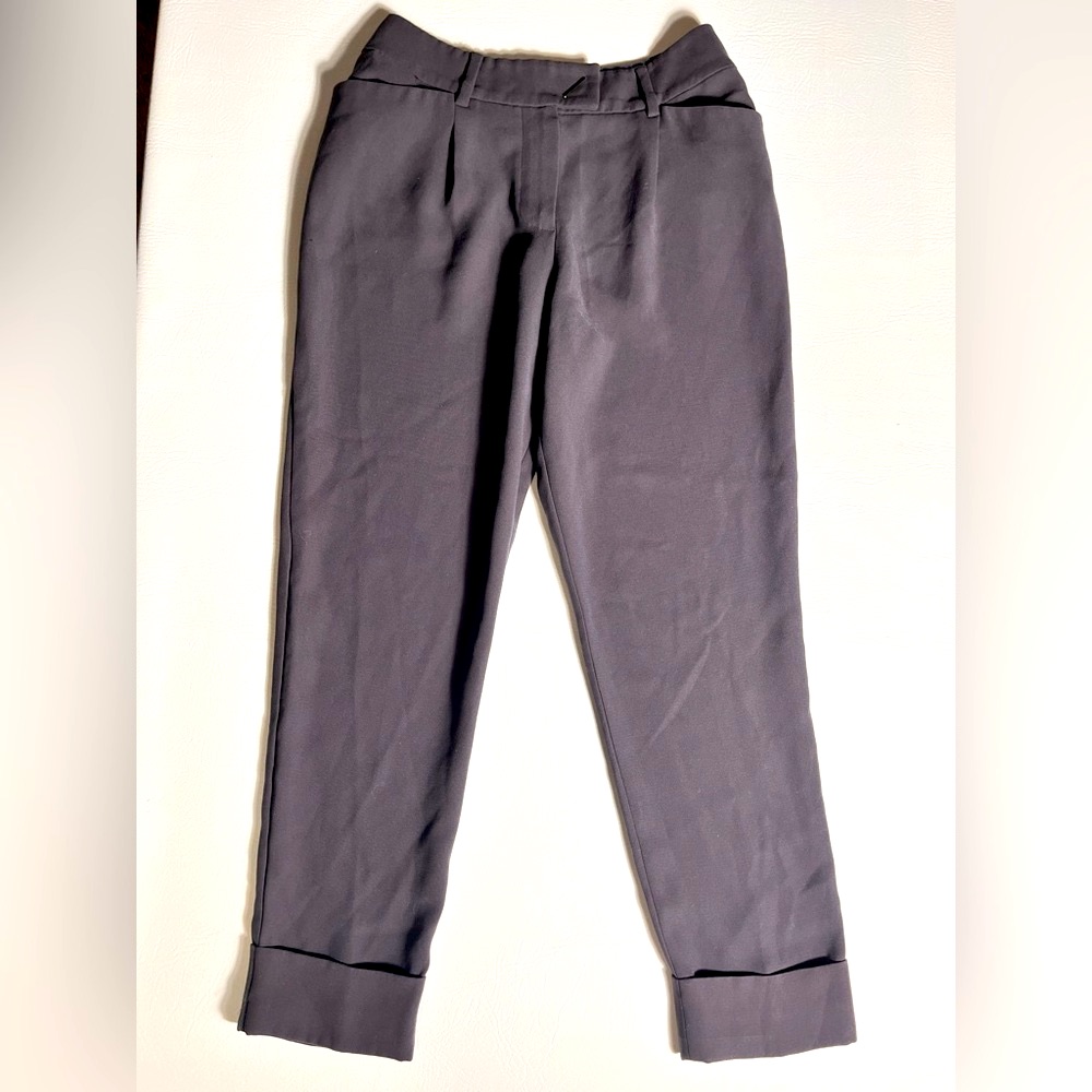 Sportmax Cropped High Waist Grey Trousers Sz 2